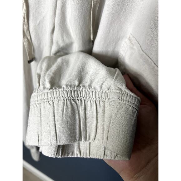 St John's Bay Linen Blend Cream Capri/Cropped Pants Jogger Bottoms Petite XL - Picture 4 of 9